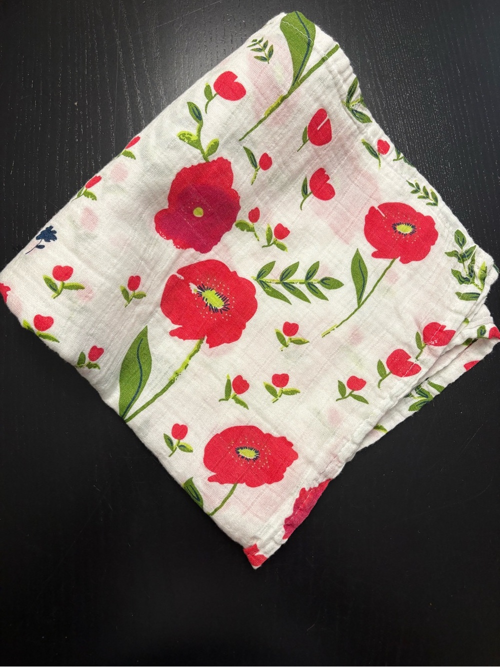 ⭐️2/$13.00⭐️ Large Muslin Swaddle Blanket with Floral Poppy Print